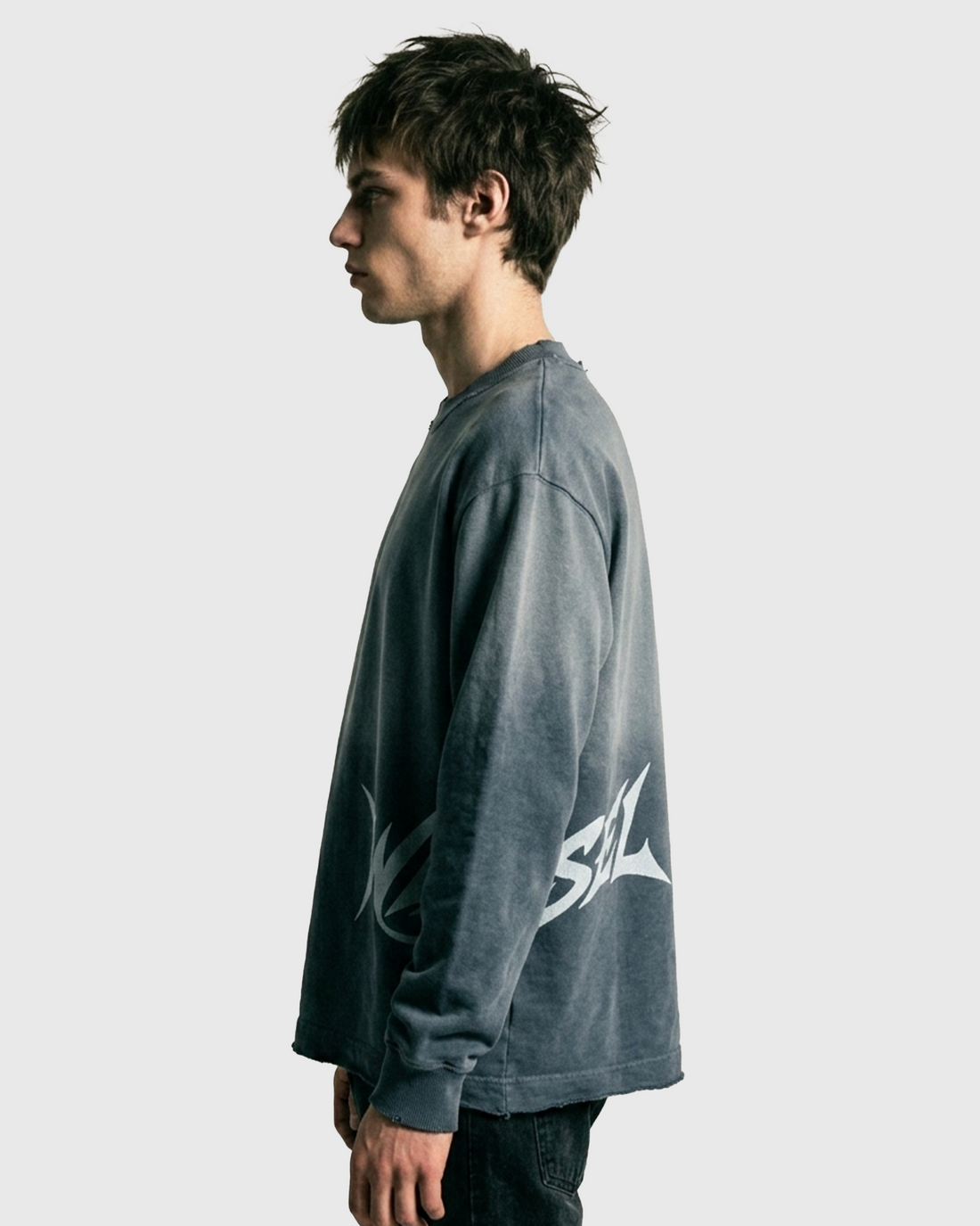 Distressed ombre long sleeve