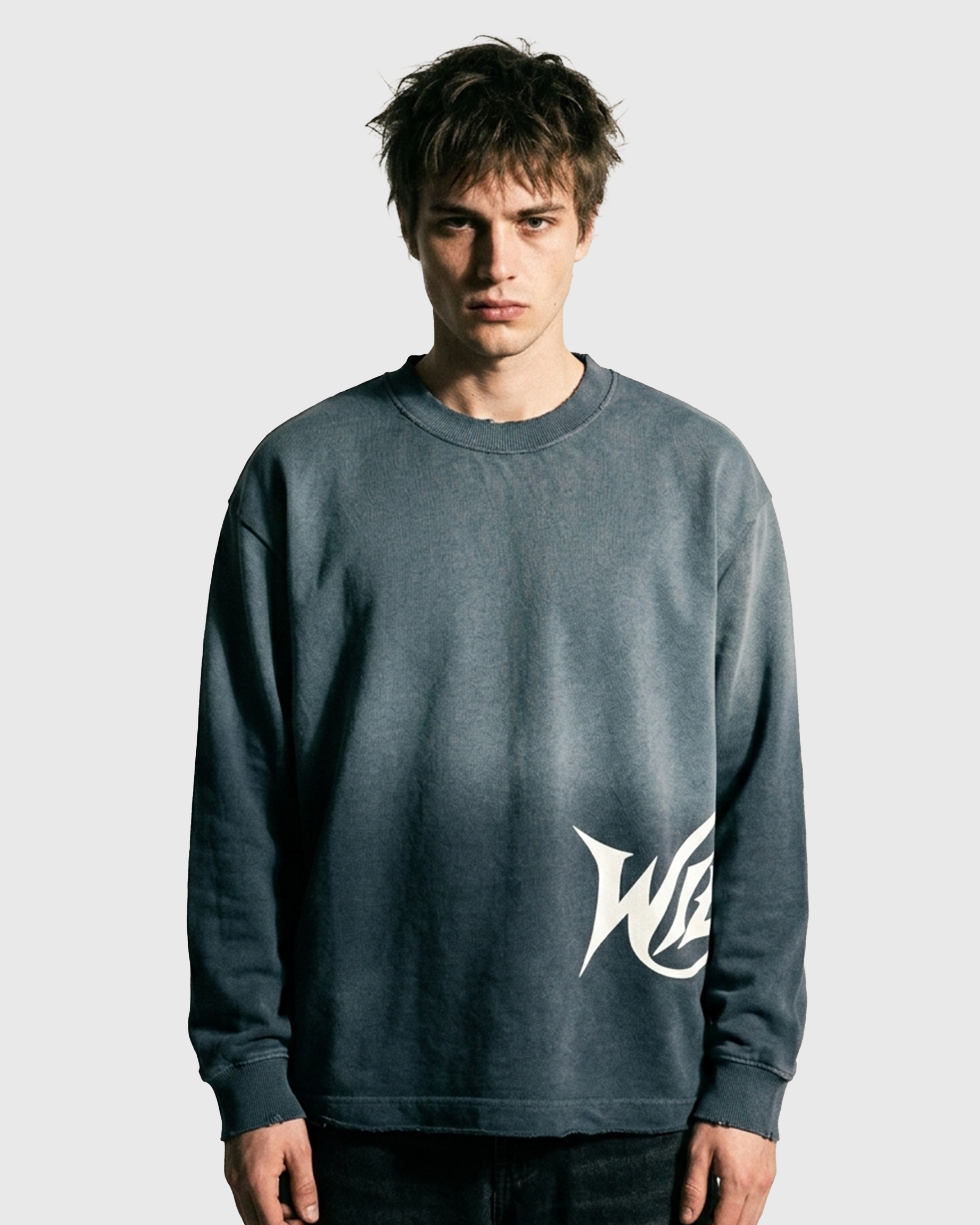 Distressed ombre long sleeve
