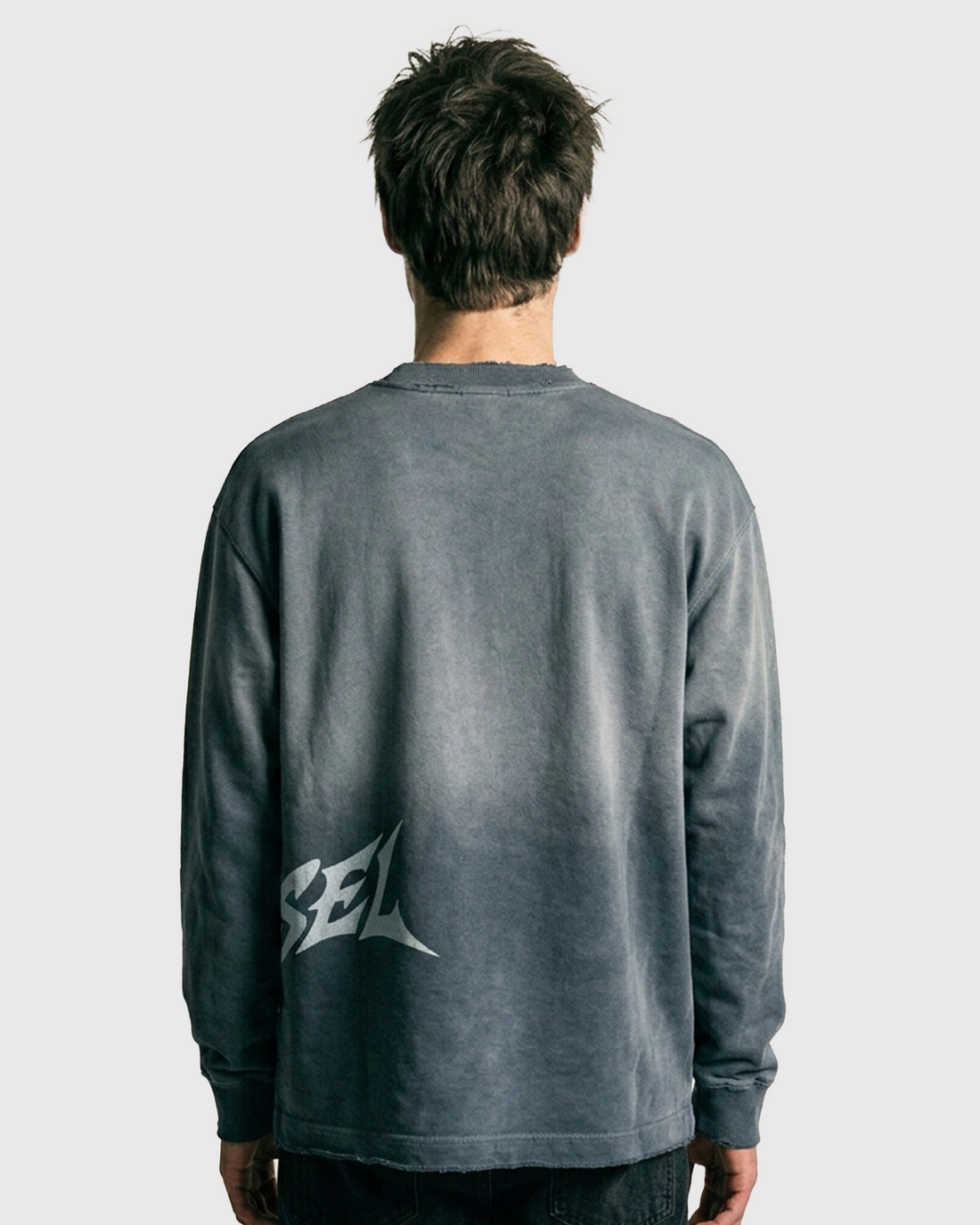 Distressed ombre long sleeve
