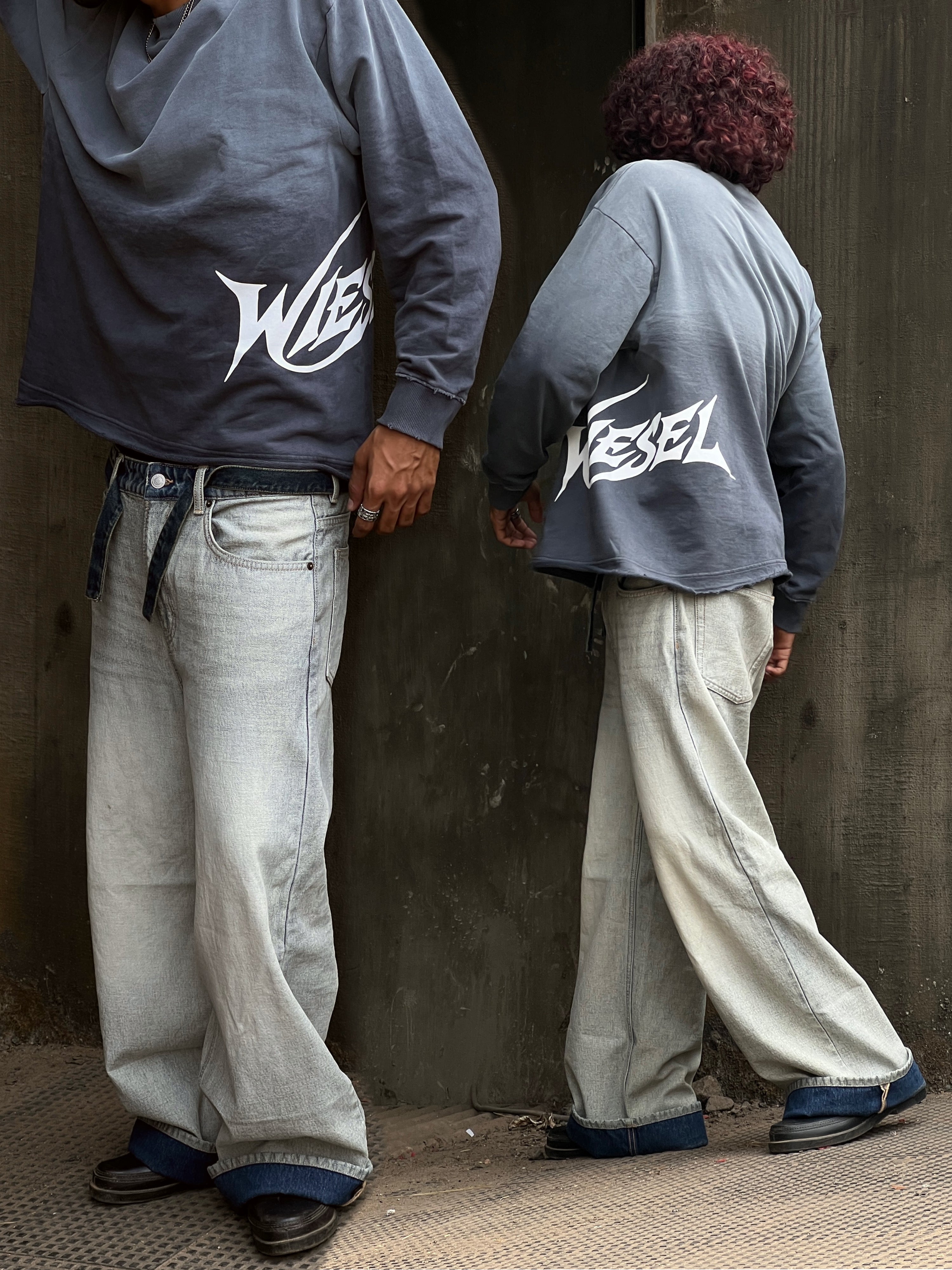 Distressed ombre long sleeve