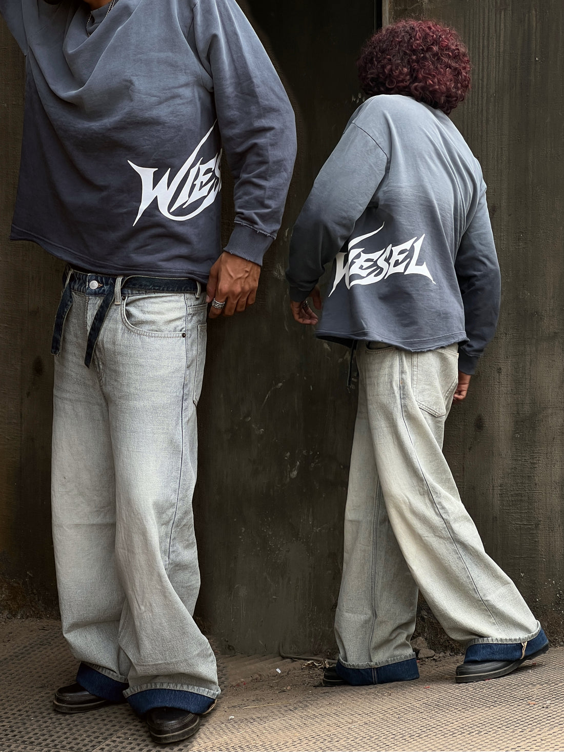 Distressed ombre long sleeve