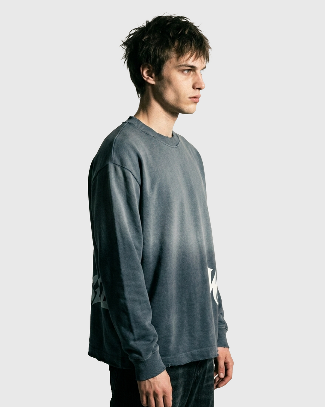 Distressed ombre long sleeve